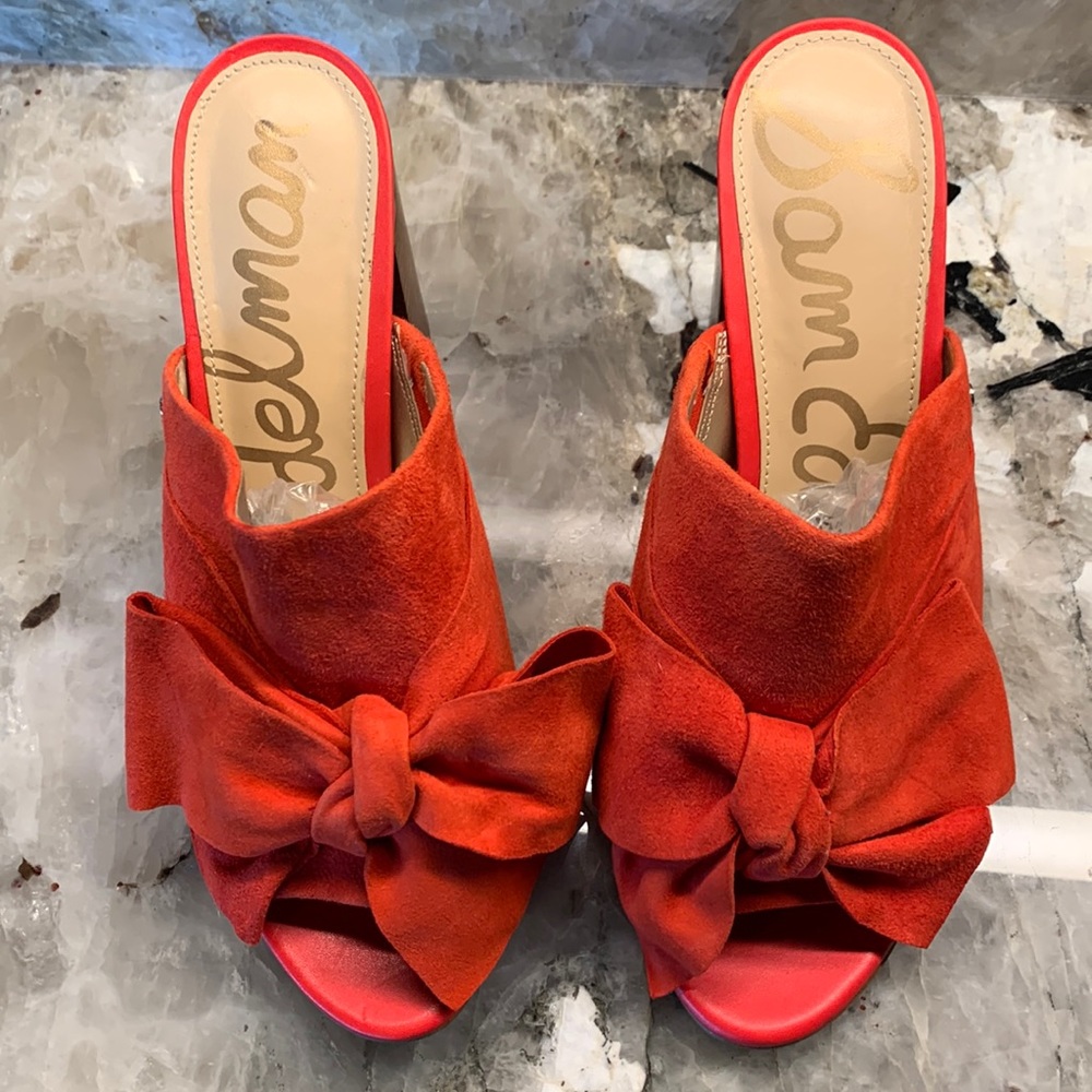 Sam Edelman Orange Suede slides